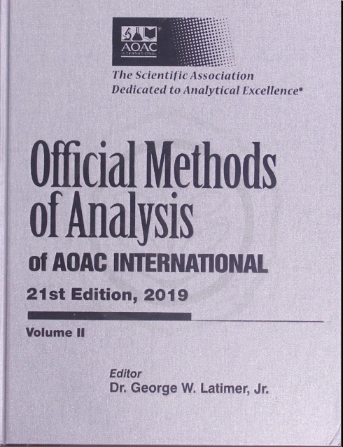 Official Methods Of Analysis Of AOAC International 21 st Edition, 2019 Volume II